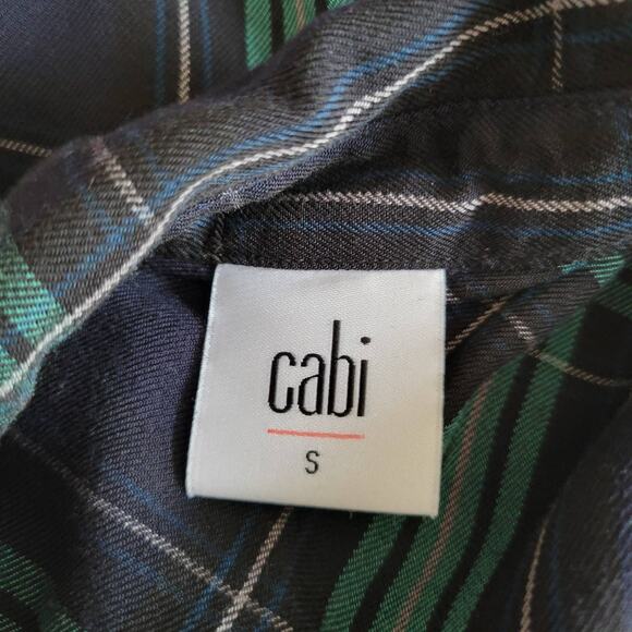 CAbi Big Sur Plaid Button Front Shirt Green Casual Viscose Fall Women Small - Picture 11 of 13